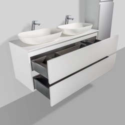 Ensemble meuble de salle de bain Singapour 120 cm | Blanc laqué mat