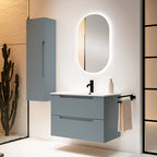 ensembles meubles de salles de bains kyoto 80cm bleu minéral