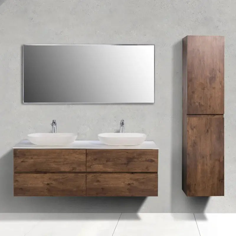 Ensemble Singapour 150 cm | Chêne foncé Carre maison