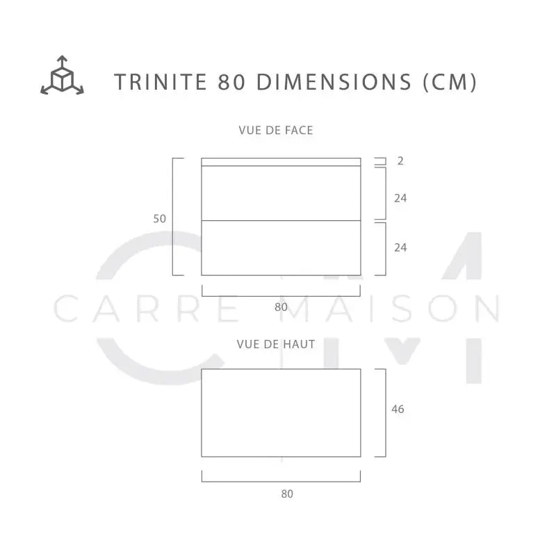 Ensemble Trinité 80 cm | Chêne clair Carre maison