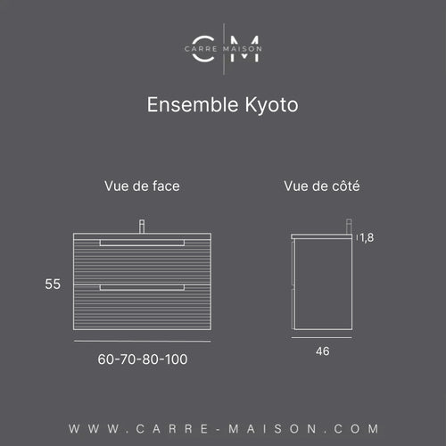 Ensemble KYOTO 100cm | Noyer VISOBATH