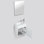 Lave-mains Trinité 40cm | Blanc brillant Carre maison