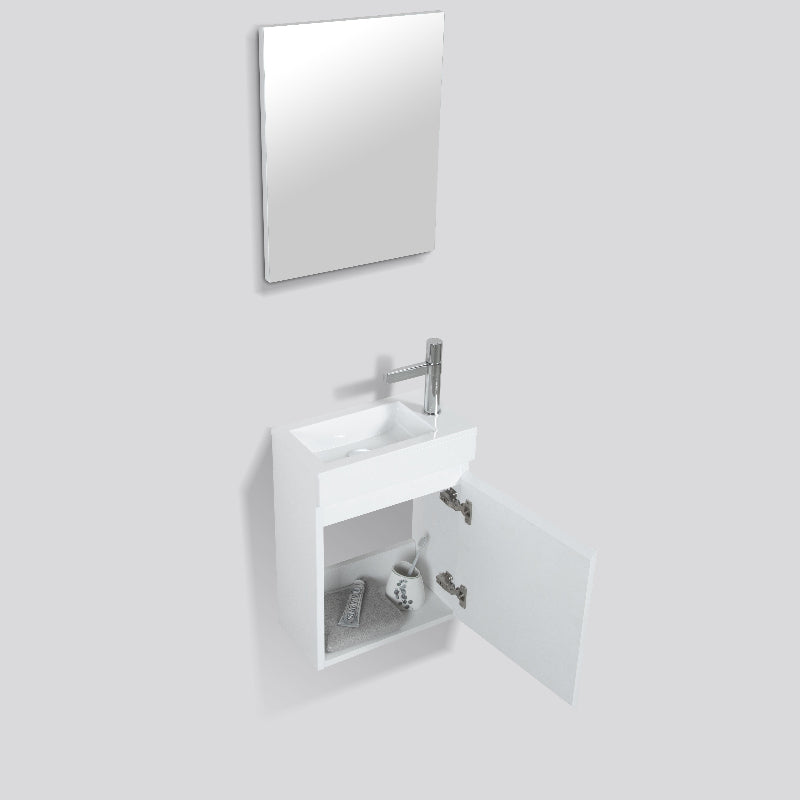 Lave-mains Trinité 40cm | Blanc brillant Carre maison