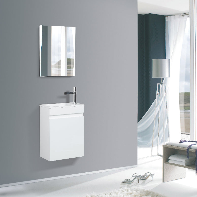 Lave-mains Trinité 40cm | Blanc brillant Carre maison